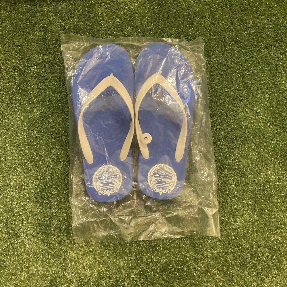 New Kentucky Derby Flip Flop Men’s/Women’s Size Large 11.5” Blue White